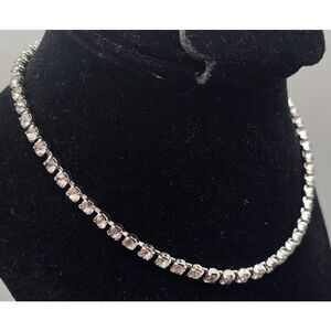 Vintage Glamour Large Rhinestone Single Strand Necklace Hollywood 15in